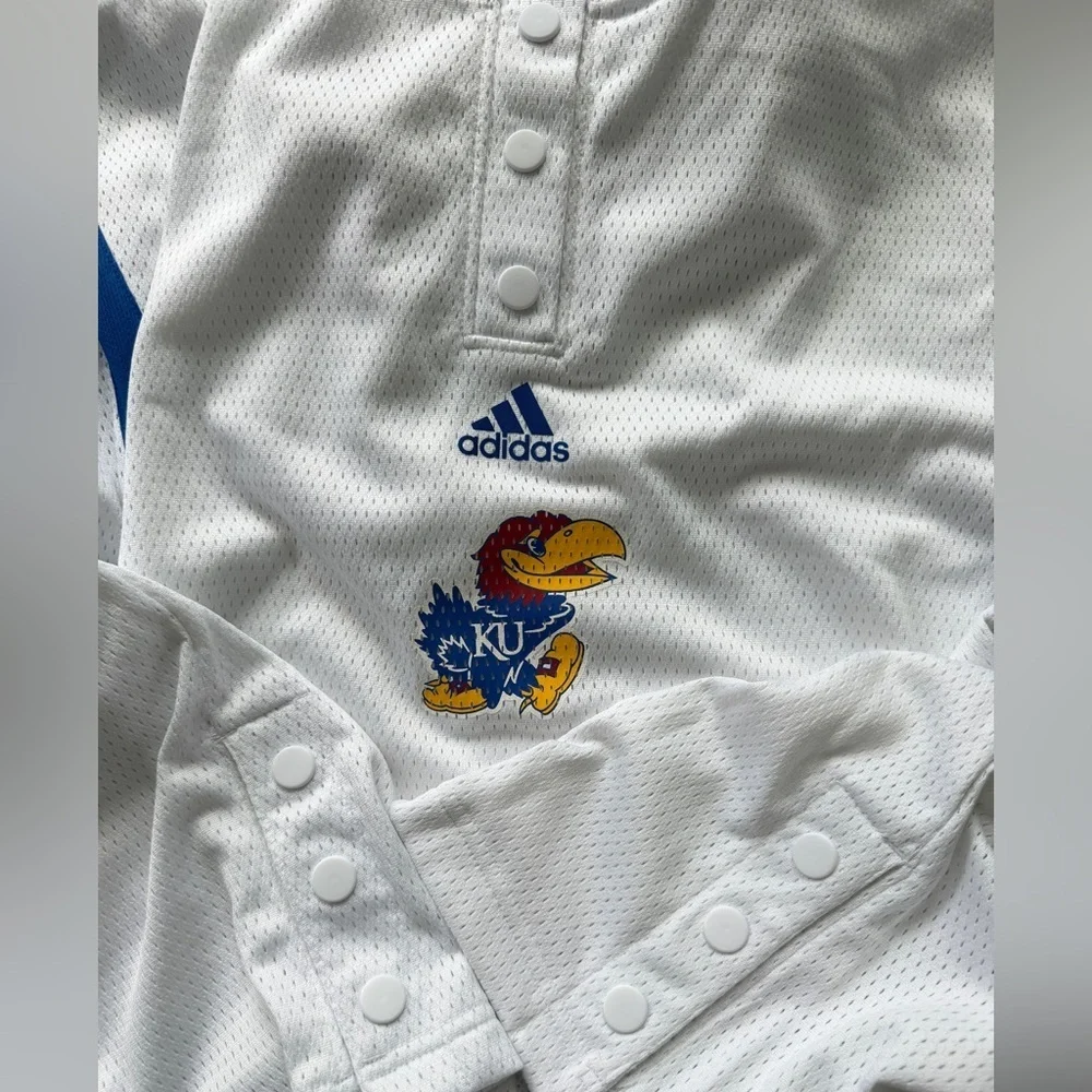 Adidas Kansas Jayhawks Jersey Hoodie KU Basketball College Sz L‎ Collegiate